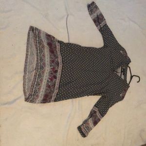 Long pink, black, white dress